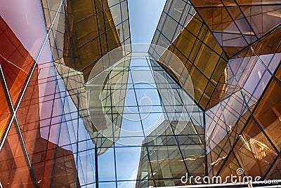 Modern glass building in abstract Stock Photo