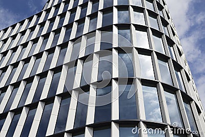 Modern glass and steel high rise building Stock Photo