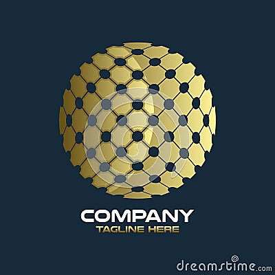 Modern global planet technology logo. Vector illustration Vector Illustration