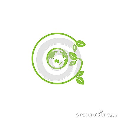 Modern Go Green Environment Label Logo Illustration Vector Illustration