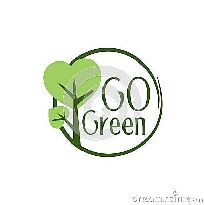 Modern Go Green Environment Label Logo Illustration Vector Illustration