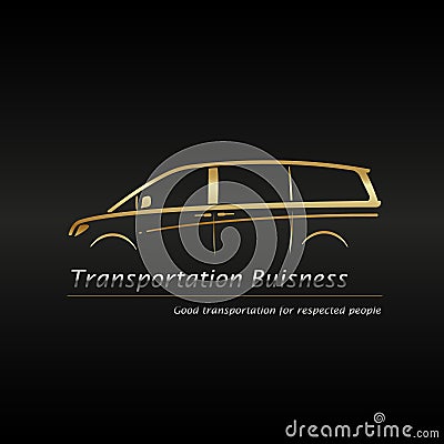 Modern gold minivan Vector Illustration