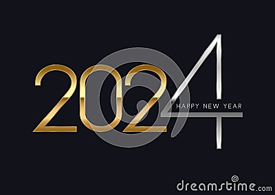 Modern gold and silver Happy New Year background Vector Illustration