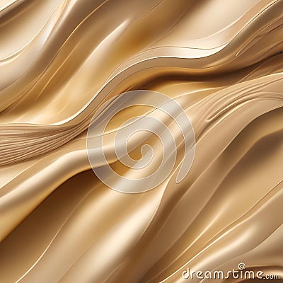 Modern Gold Texture with Bright Waves and Curves Cartoon Illustration