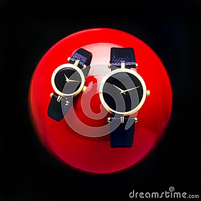 Modern Gold Watches. Stock Photo