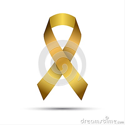 Modern golden vector ribbon isolated on white background Vector Illustration