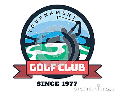 Modern Golf Badge Logo Illustration Vector Illustration