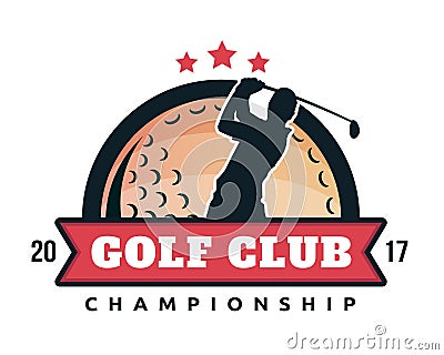 Modern Golf Badge Logo Illustration Vector Illustration