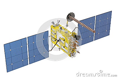 Modern GPS satellite isolated Stock Photo