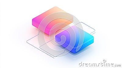 Modern gradient blocks with sleek design create vibrant visual effect Stock Photo