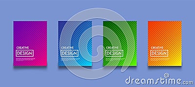 Modern gradient color background design template set Vector Illustration