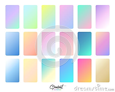 Modern gradient set with square abstract backgrounds.Trendy soft color. Colorful fluid cover for poster, banner, flyer Vector Illustration