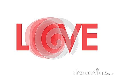 Modern graphic design of a word `Love`. Vector Illustration