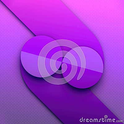 Modern graphics in purple tones, where simple geometric shapes intertwine to create patterns. 3d rendering illustration Cartoon Illustration