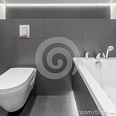 Modern graphite in bathroom interior Stock Photo