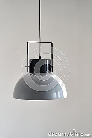 Modern gray loft chandelier. Loft style incandescent lamp. Stock Photo