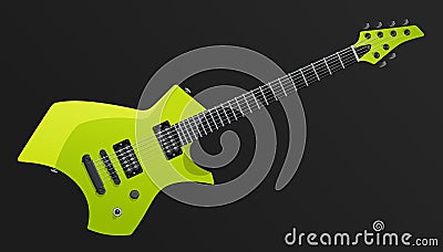 Modern Green Electric Guitar. Easy Color Change. Vector EPS10 Vector Illustration