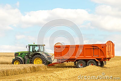 A modern green john deere tractor Editorial Stock Photo