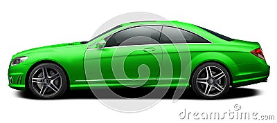 Modern green mercedes coupe. Stock Photo