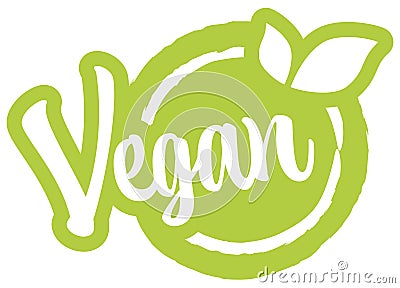 modern green stamp vegan Vector Illustration