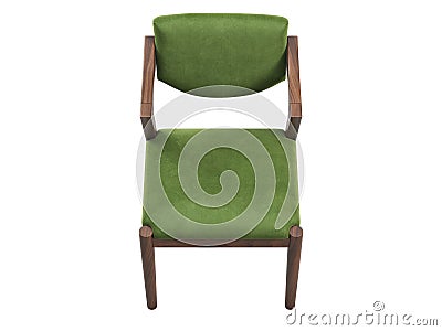 Modern green velvet upholstery dining chair. 3d render Stock Photo