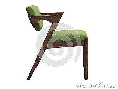 Modern green velvet upholstery dining chair. 3d render Stock Photo