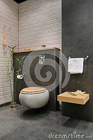 Modern grey bathroom Stock Photo