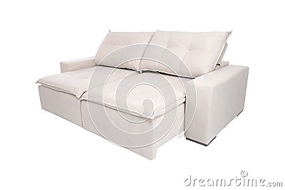 modern Grey suede velve couch sofa isolated Stock Photo