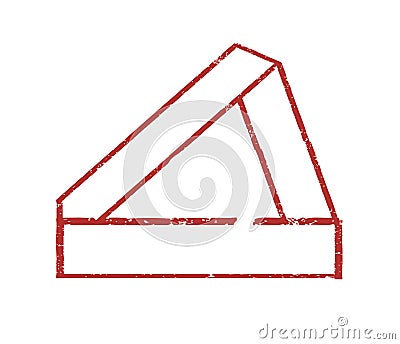 Modern grungy triangular shape. Futuristic design element with form of stamp. Stock Photo