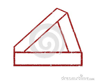 Modern grungy triangular shape. Futuristic design element with form of stamp. Stock Photo