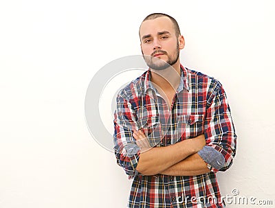 Modern guy with short hair and beard Stock Photo