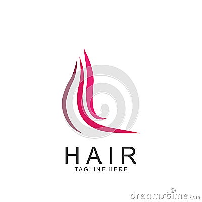 Modern Hair Salon Logo Design Stock Photo