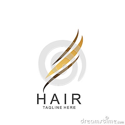 Modern Hair Salon Logo Design Vector Illustration