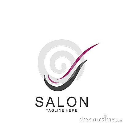 Modern Hair Salon Logo Design Stock Photo