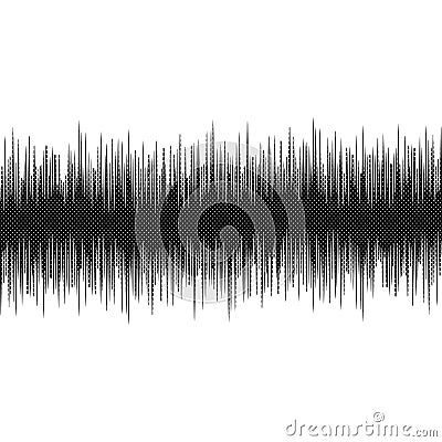 Modern halftone audio waves pattern abstract design element Vector Illustration