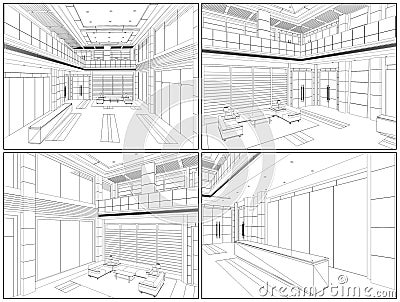 Modern Hall Vector 07 Vector Illustration