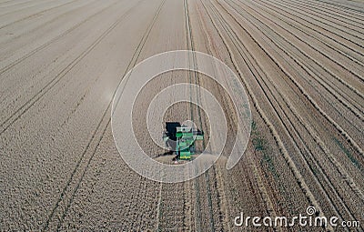 A modern harvester at the wheat harvest Editorial Stock Photo