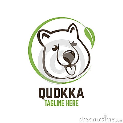 Modern head of the animal quokka logo Vector Illustration