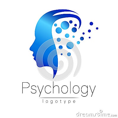 Modern head logo of Psychology. Profile Human. Creative style. Vector Illustration