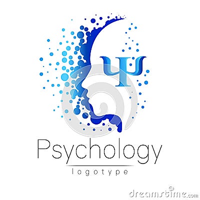 Modern head logo of Psychology. Profile Human. Vector Illustration