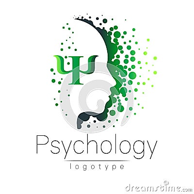 Modern head logo of Psychology. Profile Human. Vector Illustration