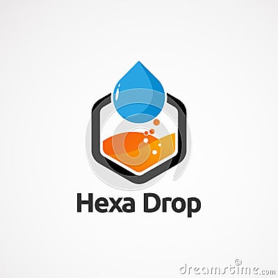 Modern hexagon drop logo vector concept, icon, element, and template for company Vector Illustration