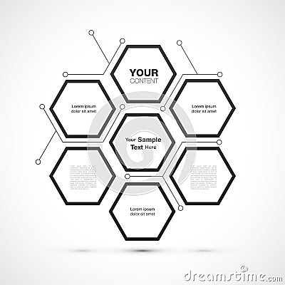 Modern hexagon web design Vector Illustration