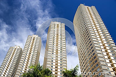 Modern Hi-Rise Apartments Stock Photo