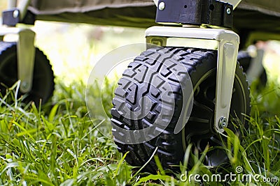 Camping Wagon tyre Stock Photo