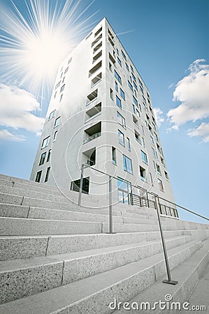 Modern high-rise tower building Stock Photo