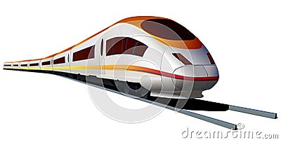 Modern high speed train . Vector Illustration