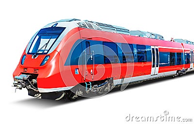 Modern high speed train isolated on white Stock Photo