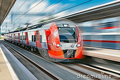 Modern high-speed train Stock Photo