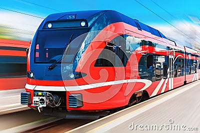 Modern high speed train Stock Photo